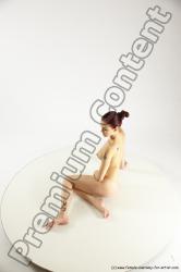 Nude Woman White Sitting poses - ALL Slim long colored Sitting poses - simple Multi angle poses Pinup